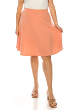 Load image into Gallery viewer, Moa Collection Solid high waisted A-line knee length skirt