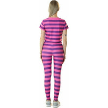 Load image into Gallery viewer, Pink and Purple Striped Crop Top, Leggings Costume, Medium, 13J-190Set001