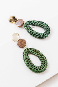 Lovoda Oval Wicker Drop Earrings