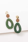 Lovoda Oval Wicker Drop Earrings