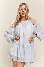Load image into Gallery viewer, ADORA Cold Shoulder Balloon Sleeve Mini Dress