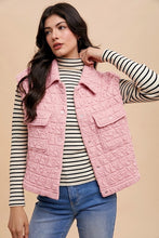 Load image into Gallery viewer, Annie Wear Texture Quilted Snap Down Vest Coat