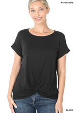 Load image into Gallery viewer, ZENANA Rayon Span Crepe Knot-Front Top