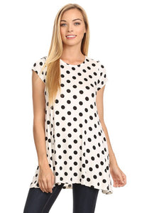 Moa Collection Polka dot printed tunic top