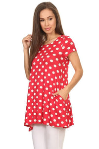 Moa Collection Polka dot printed tunic top