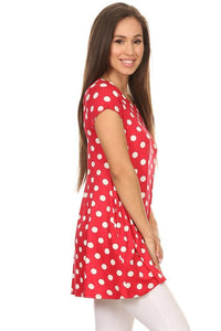 Moa Collection Polka dot printed tunic top