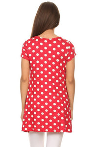 Moa Collection Polka dot printed tunic top