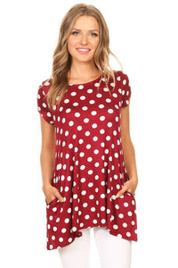 Moa Collection Polka dot printed tunic top