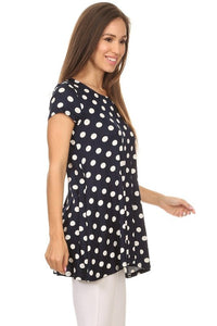 Moa Collection Polka dot printed tunic top