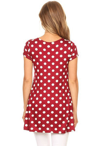 Moa Collection Polka dot printed tunic top