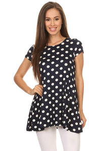 Moa Collection Polka dot printed tunic top