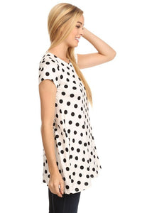 Moa Collection Polka dot printed tunic top