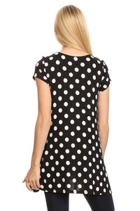 Moa Collection Polka dot printed tunic top