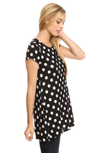 Moa Collection Polka dot printed tunic top