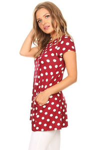 Moa Collection Polka dot printed tunic top