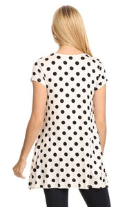 Moa Collection Polka dot printed tunic top