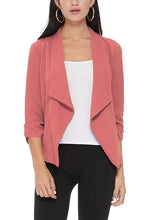 Load image into Gallery viewer, Moa Collection Casual, solid, waist length, blazer jacket