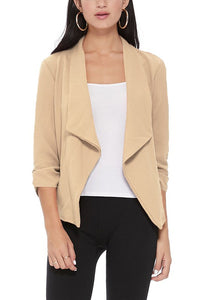 Moa Collection Casual, solid, waist length, blazer jacket