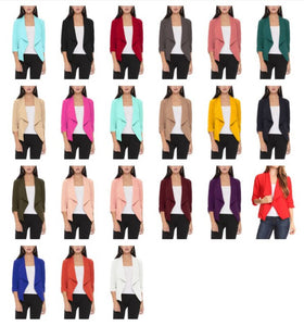 Moa Collection Casual, solid, waist length, blazer jacket