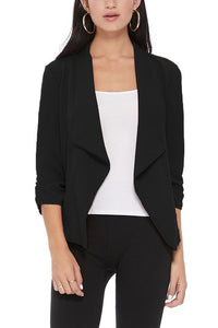 Moa Collection Casual, solid, waist length, blazer jacket