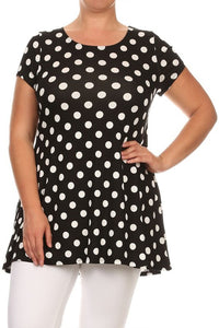 Moa Collection Plus size Polka dot tunic top in a loose fit