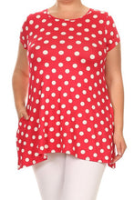 Load image into Gallery viewer, Moa Collection Plus size Polka dot tunic top in a loose fit