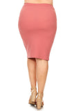 Moa Collection Plus Size Knee length pencil Skirt