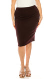 Moa Collection Plus Size Knee length pencil Skirt