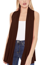 Load image into Gallery viewer, Moa Collection Solid, long body open front vest in a loose fit