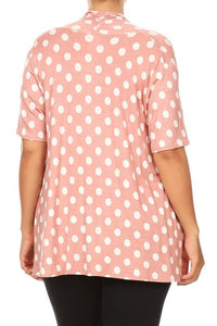 Moa Collection Polka dot Open Front Short sleeve cardigan