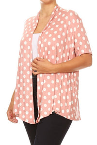 Moa Collection Polka dot Open Front Short sleeve cardigan