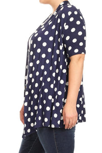 Moa Collection Polka dot Open Front Short sleeve cardigan