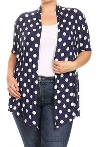 Moa Collection Polka dot Open Front Short sleeve cardigan