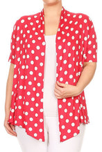 Load image into Gallery viewer, Moa Collection Polka dot Open Front Short sleeve cardigan