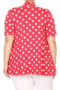 Moa Collection Polka dot Open Front Short sleeve cardigan