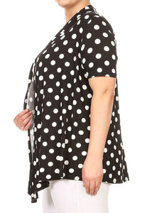 Moa Collection Polka dot Open Front Short sleeve cardigan