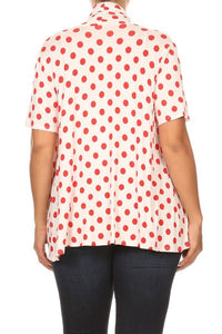 Moa Collection Polka dot Open Front Short sleeve cardigan