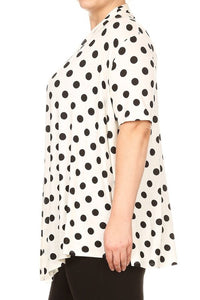 Moa Collection Polka dot Open Front Short sleeve cardigan