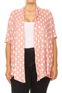 Moa Collection Polka dot Open Front Short sleeve cardigan