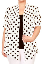 Load image into Gallery viewer, Moa Collection Polka dot Open Front Short sleeve cardigan