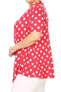 Moa Collection Polka dot Open Front Short sleeve cardigan