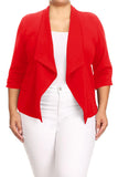 Moa Collection Plus size Solid waist length jacket in a loose fit