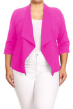 Moa Collection Plus size Solid waist length jacket in a loose fit