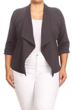 Moa Collection Plus size Solid waist length jacket in a loose fit