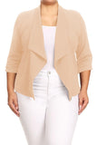 Moa Collection Plus size Solid waist length jacket in a loose fit