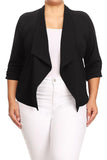 Moa Collection Plus size Solid waist length jacket in a loose fit