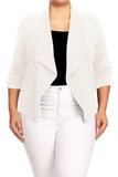 Moa Collection Plus size Solid waist length jacket in a loose fit