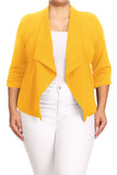 Moa Collection Plus size Solid waist length jacket in a loose fit