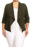 Moa Collection Plus size Solid waist length jacket in a loose fit