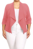 Moa Collection Plus size Solid waist length jacket in a loose fit